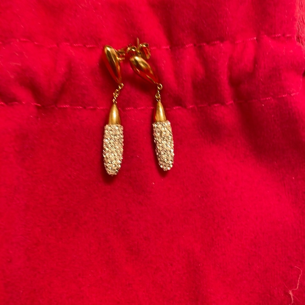 Gold plated 925 sterling silver dangling earrings